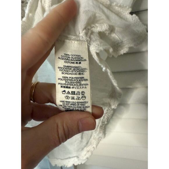 Free People White Embroidered Floral Flowy Lohri Tank Top Sz S N - Picture 6 of 8